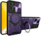UPLAI Cover per OPPO A40 4G / OPPO A40m 4G, Ultra Sottile Antiurto Armatura Custodia con Diapositiva Telecamera Cover e Magnetica Kickstand, Premio PC+TPU Durevole Caso.Viola scuro