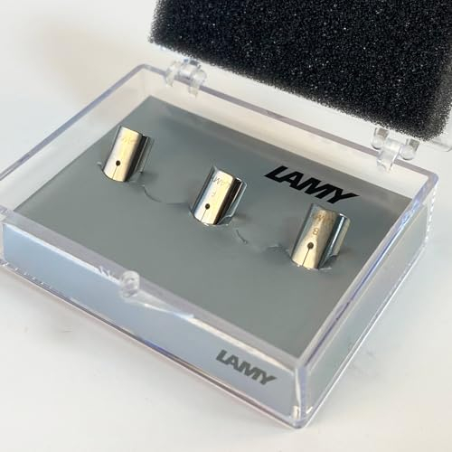 Lamy Safari Nib Kits - Polished & Black Stainless Steel: Choose 5 Nibs (XF, F, M, B, 1.1mm) or 3 Nibs (XF, F, B) - Protective Box Included! (3 Polished Stainless Steel Nib Collection)
