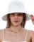 sy soul young Damen Strohhut Breitkrempe Handgewebt Faltbar Strandbucket Sommer UV-Schutz UPF50+ Reise(Weiß)