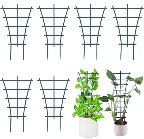 6 Stück Rankhilfe Zimmerpflanzen,Kletterpflanzen Rankhilfe,Rankgitter 25x15.2cm,Pflanzengitter,Langlebig,Korrosionsbeständig,Wiederverwendbar und Bietet Zusätzlichen Platz zum Wachsen für Pflanzen