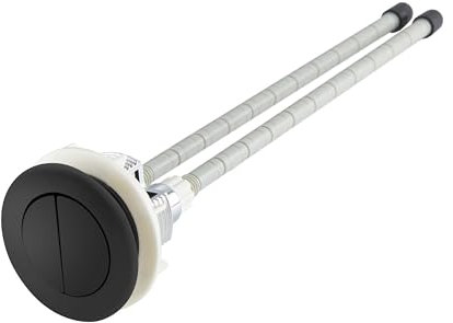 Toilet Flush Button Matt Black – 38mm Cistern Hole, Adjustable Spindles Up to 125mm, Top or Front Mount, Smooth Action, ABS Button with Secure Back Nut for Close Coupled WC