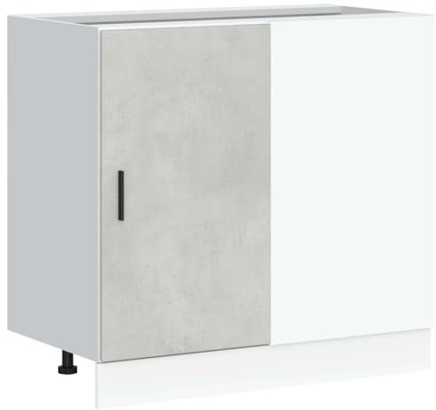 Eleganz Spülenunterschrank Betongrau aus Holzwerkstoff - Moderner Küchenschrank für kleine Räume, langlebig & platzsparend