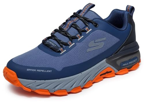 Skechers Herren Max Protect Promote Track Turnschuhe, Nvy Synthetic/Textile/Orange Trim, 48.5 EU