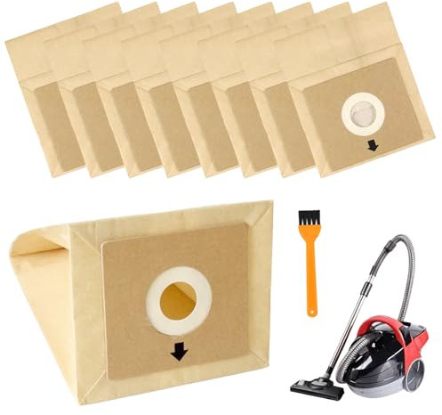 10 Vacuum Cleaner Bags, Compatible with Bush Model VCB35B15C1J7W-70 Argos Value VC-401 VC-402 VYTRONIX RBC02 BC-402 BC-501 Hoover Bags, Strong Dust Bags (Include 1 Dusting Brush)