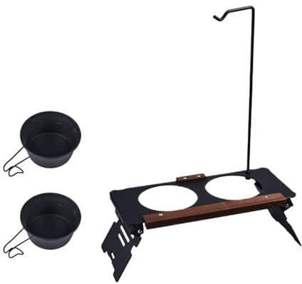 Elevated Dog Bowl Stand, Portable Raised Dog Food Stand, Pet Bowls for Indoor Outdoor Home Garden Travel Camping