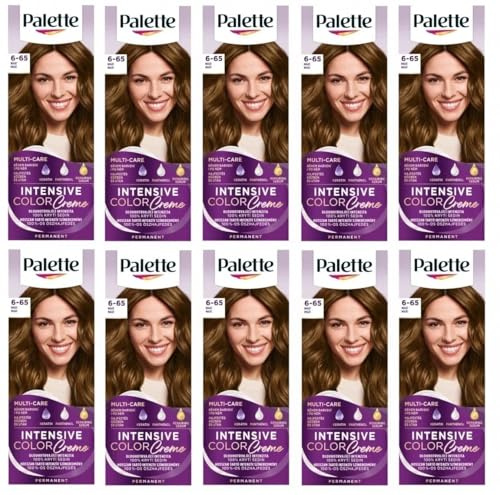 (Pack de 10) Palette Intensive Color Cream 6-65 (W5) Color de cabello turrón – Caja completa – con hoja de instrucciones en inglés