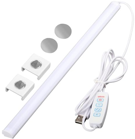 Lytari LED Under-Cabinet 30cm Strip Light with Remote 3 Colour Temperatures | USB Powered, 10 Brightness Levels. 3 Colours 3000K/4000K/6500K. Long Slim Desgin for Office Desk Keyboard, Room Bed Wardrobe