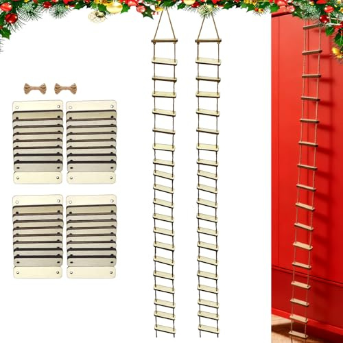 XILEPINGAN 2 Pezzi Gnomo Scala di Corda, Scala di Corda di Elfo, Accessori Elfo di Natale, Accessori per Gnomi Scaletta, Elfo di Natale Accessori