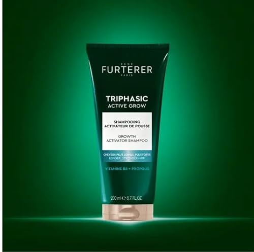 RENE FURTERER Triphasic Active-Grow Wachstumsaktiviertes Shampoo, 200 ml | Stimuliert die Kopfhaut an der Wurzel, längeres, kräftigeres und glänzendes Haar, ohne Silikon und Sulfate, 200 ml
