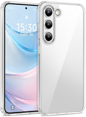 USLAI für Samsung Galaxy S23 5G Hülle, Transparent | Anti-Vergilbung, Durchsichtige Kratzfeste Rückseite, Stoßfest & Militärischer Schutz