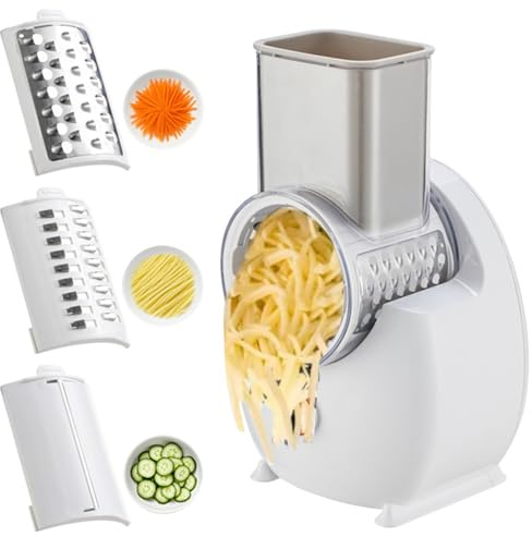 Râpe à fromage électrique Râpe à fromage automatique amovible avec 3 lames de formes différentes rechargeable par USB pour fruits et légumes électrique
