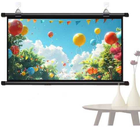 MACAGGTNTU Ceiling Mounted Projector Screen Pull Down 30 40 50 60 72 Home Theater Projection Screen 4K HD Portable Movie Screen(16:9,40inch)