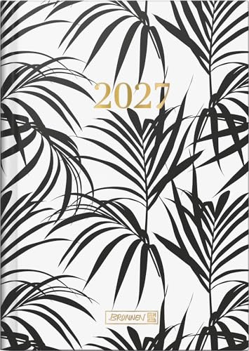 BRUNNEN Buchkalender Mod. 796 2027 „Jungle“ | A5, Papier: 2 Seiten = 1 Woche, halbstündliche Einteilung von 7-20 Uhr, nicht Sa. und So.