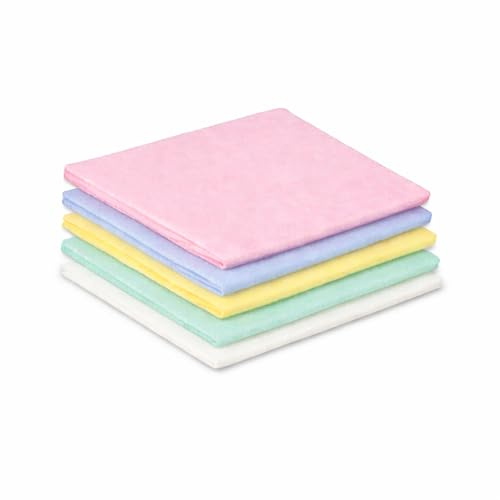 Bayli 40 Stück Putztücher 38x38 cm – Allzwecktücher Vlies Farbmix 4 Farben – Reinigungstücher 110 g/m² saugstark für Küche, Haushalt & Gastronomie