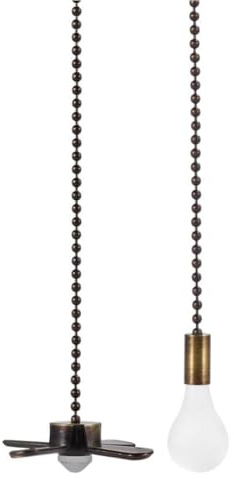 CORHAD Catenella Ventilatore da Soffitto in Rame e Vetro Vintage Elegante, 2 Pezzi per Lampadari Ventilatori Soffitto Filo Interruttore, per Atmosfera Estiva
