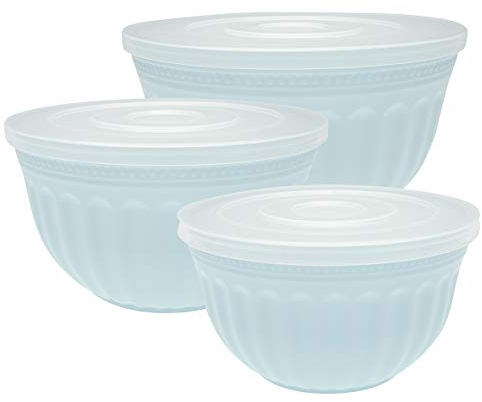 GreenGate Bowl with lid Alice pale blue set of 3
