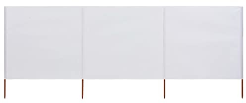 vidaXL Windschutzgewebe Faltbar Windschutz Sichtschutz Sonnenschutz Camping Balkon Terrasse Garten Zaun Strand 3-TLG. 400x80cm Sandweiß