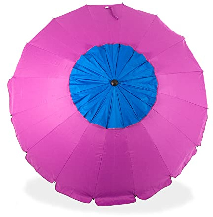 Nouveauté ! Parasol 240 cm avec spirale et poteau de torsion total. Rose