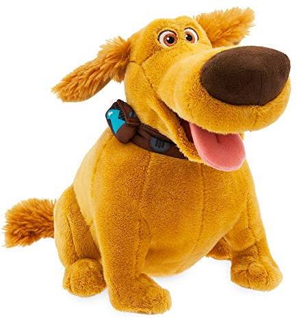 Disney Store Dug Offizielles mittelgroßes Kuscheltier, Oben, 31 cm, Kuscheltier von Pixar, Hund mit Stickereien, knuffigen Hundezügen, Flauschohren und plastisch geformtem Halsband, ab 12 Monaten