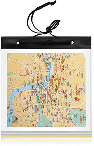 Sumind wasserdichte Karten Hülle Transparente Karten Abdeckung Camping Karten Beutel PVC Wandern Karten Halter mit Klarem Fenster und Hals Riemen für Wandern Camping 31 x 28 cm (1)