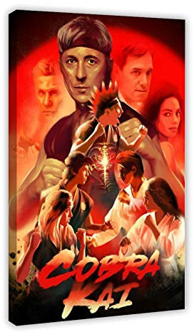 Leinwand-Poster, Motiv: TV Cobra Kai, Schlafzimmer, Dekoration, Sport, Landschaft, Büro, Raumdekoration, Geschenk, 60 x 90 cm, Rahmen