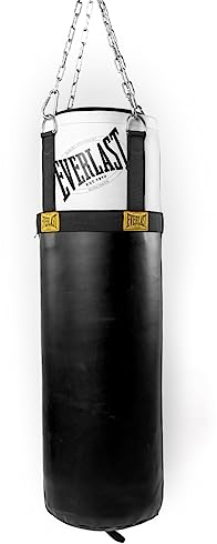 Everlast Unisex Boxsack 1910 Heavy Bag Filled, Punching Bag,Schwarz, 100LBS