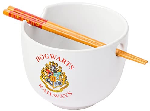 Silver Buffalo Harry Potter Hogwarts | 20-Ounce Ramen Bowl with Chopsticks