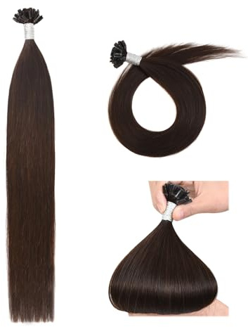 Extensions Echthaar Bondings U Tip Hair Extensions Echthaar Keratin Bondings Echthaar 40 cm Remy Echthaar Extensions Bondings (50g #4 Mittelbraun)