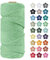 LEREATI Makramee Garn 4mm x 100m Wassergrün Baumwollkordel Natur Baumwollseil Farbig Baumwollgarn, Macrame Cord 4mm für DIY Geflochten, Makramee Deko, Hängepflanze, Wandbehang, Vorhang