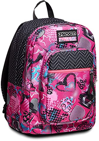 Seven Zaino New Fit, Glamheart Girl, Viola, Doppio Scomparto, Scuola e Viaggio, Zaino Bambine e ragazze