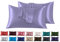 Satin Kissenbezug 40 x 80 cm 2 Stück- 100% Satin, Superweicher Kopfkissenbezug, Kissenhülle Flieder