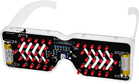 Gikfun Light Up Glasses Soldering Practice Kit Sound LED Eyeglasses DIY Electronics Kit for School Learning Project EK1972U, Red