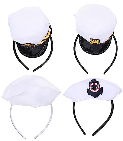 Beaupretty 4 Stück Partykappen Kapitänsbedarf Bands Zubehör Marineboot Zubehör Hut Stirnbänder Kostüm Matrosen Yacht Halloween Hüte Kleid Für Kopfbedeckungen Reifen Schiff Nautisch Cosplay