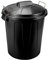 Acan Tradineur - Cubo de Basura con Asas metálicas y Tapa, plástico Resistente, contenedor de residuos, Papelera, Reciclaje, Industrial, hogar, Fabricado en España (Negro, 70 litros)