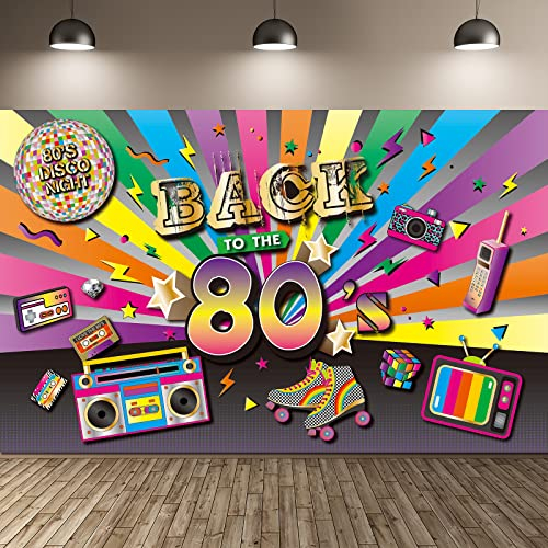 Szhuiher 80er-Jahre-Party-Dekorationen, Zurück in die 80er-Jahre-Banner 80er-Jahre-Hintergrund, Fotografie-Hintergrund, Dekoration für 80er-Jahre-Motto-Party-Hintergründe