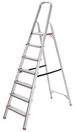 Scala Scaletta uso Domestico in Alluminio portata 150 kg (7 GRADINI)