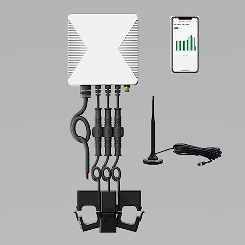 Oniissy 3 Phasen WiFi Smart Home Energiemonitor, 3 Phasen Zangenmesser mit 3 300A Schaltung Pegelsensoren | Echtzeit-Strommessgerät | /Net Metering