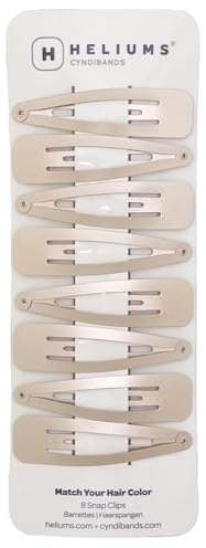 Heliums Mollette per capelli grandi in metallo biondo cenere, 6,8 cm, con finitura metallizzata, si fondono con il colore dei capelli, 8 pezzi