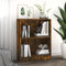 FIRBNUS Bücherregal Räuchereiche 60x24x74,5 cm Holz Lagerregale Abstellraum Regal Wohnzimmer Regal Schmal Industrial Wohnzimmer Möbel 2 Fächer