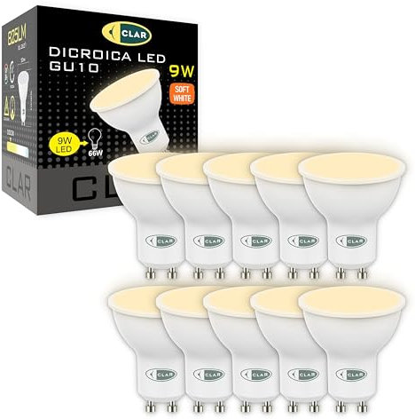 CLAR LED GU10 Warmes Weiß, 9W GU10 LED Leuchtmittel - 3000K (Pack 10)