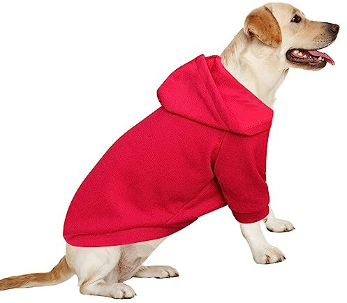 HuaLiSiJi Hoodie Hund Groß Hundepullover Grosse Hunde Hundepullover Labrador, Warm und Leicht, Mit Einer Weichen Textur, Leicht zu Tragen und Hellen Farben (5XL, Rot)