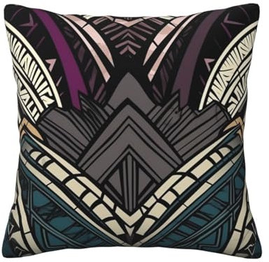 BTCOWZRV Dekokissenbezug, Art-Deco, geometrisches Muster, weich, quadratisch, Weihnachts-Kissenbezüge für Couch, Bett, Sofa, Bauernhaus-Dekor, 40,6 x 40,6 cm