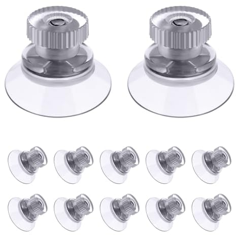 Flintronic 12 Pezzi Ventose Ø 25mm, Ventose piccole, Ventose Trasparenti, Ventosa Versatili in Plastica di Gomma, Ventose per Parasole Auto, per Bagno, Cucina, Ufficio, Specchio, Vetro, Finestra