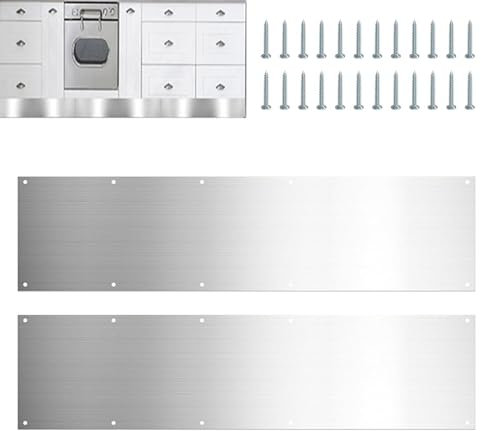 Dranng Door Kick Plate | 2 Stainless Steel Kick Plate Doors Protection, Robust 304 Stainless Steel Construction, Avoid Damage from Kicking, for Home and Workplace Entrances