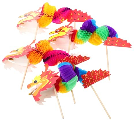 ORFOFE Einfach Zusammenzubauende Drachendekoration Chinesische Drachenpuppe Basteln Pädagogisches Spielzeug Chinesischer Drache Zufälliger Stil