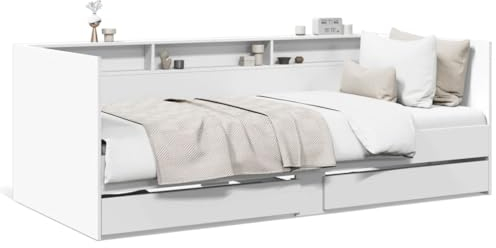 SECOLI Tagesbett mit 2 Schubladen Tagesbett Holz Tagesbett 90x200 Bett mit Stauraum Einzelbett mit Schubkästen Jugendbett Kinderbett Holzbett-90 x 190 cm-