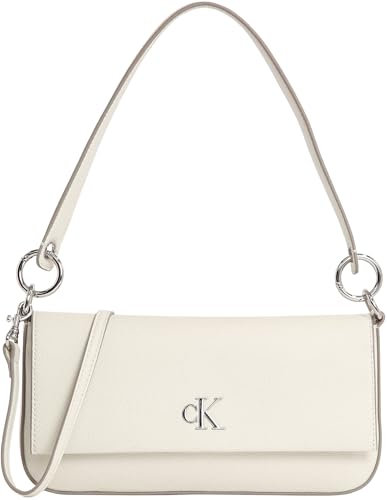 Calvin Klein Donna Borsa a Spalla Minimal Monogram Pouch con Logo, Multicolore (Silver Birch), Taglia Unica