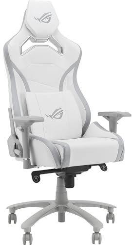 ASUS ROG CHARIOT X CORE Sedia Gaming Ergonomica, Supporto Lombare Integrato, Braccioli 4D Regolabili, Poggiatesta Imbottito, Passante per riporre gli Accessori, Disponibile in 3 Colori, Bianca