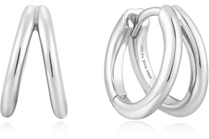 ANIA HAIE Damen Creolen Sunshine Chaser Double Huggies 925 Sterling Silber, Größe: 8,5 x 3-7mm, inkl. Geschenkverpackung