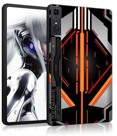 Case for REDMAGIC Nova Gaming Tablet 10.9 inch, Back Shell, Slim and Light,Anti-Fingerprint,TPU Rubber Soft Skin Silicone Protective Shockproof Cover for Red Magic Nova-Grayish-Orange